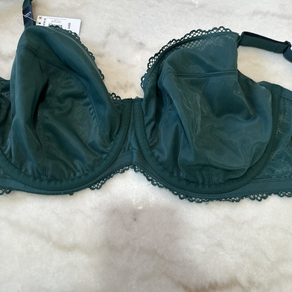 Torrid NWT Full Coverage Unlined Lace Bra Size 44DD Emerald Green - Picture 9 of 11